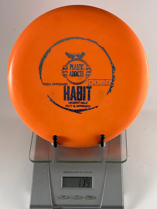 Plastic Addicts Habit Putt & Approach Disc, Orange Star-Pattern Foil (3/5/-1/0)
