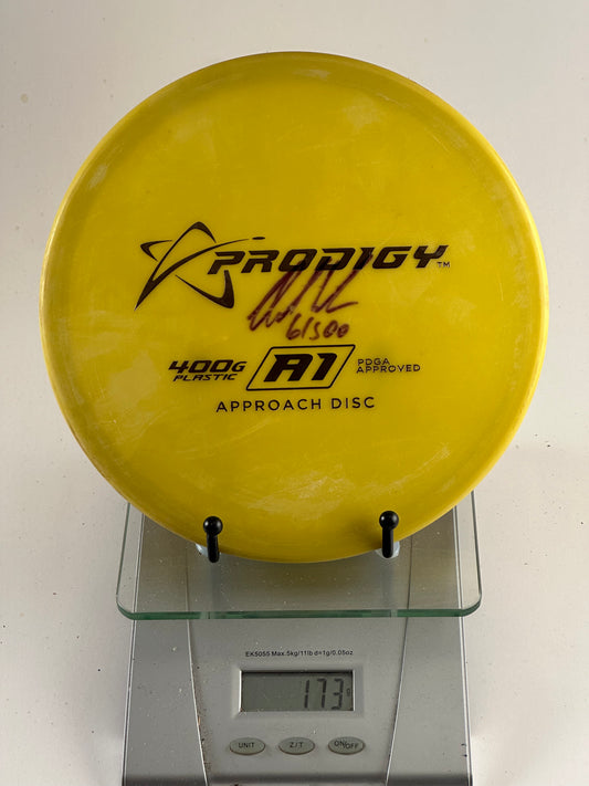 Prodigy A1 400G Yellow Overstable Approach Disc (Inked) 173–174g