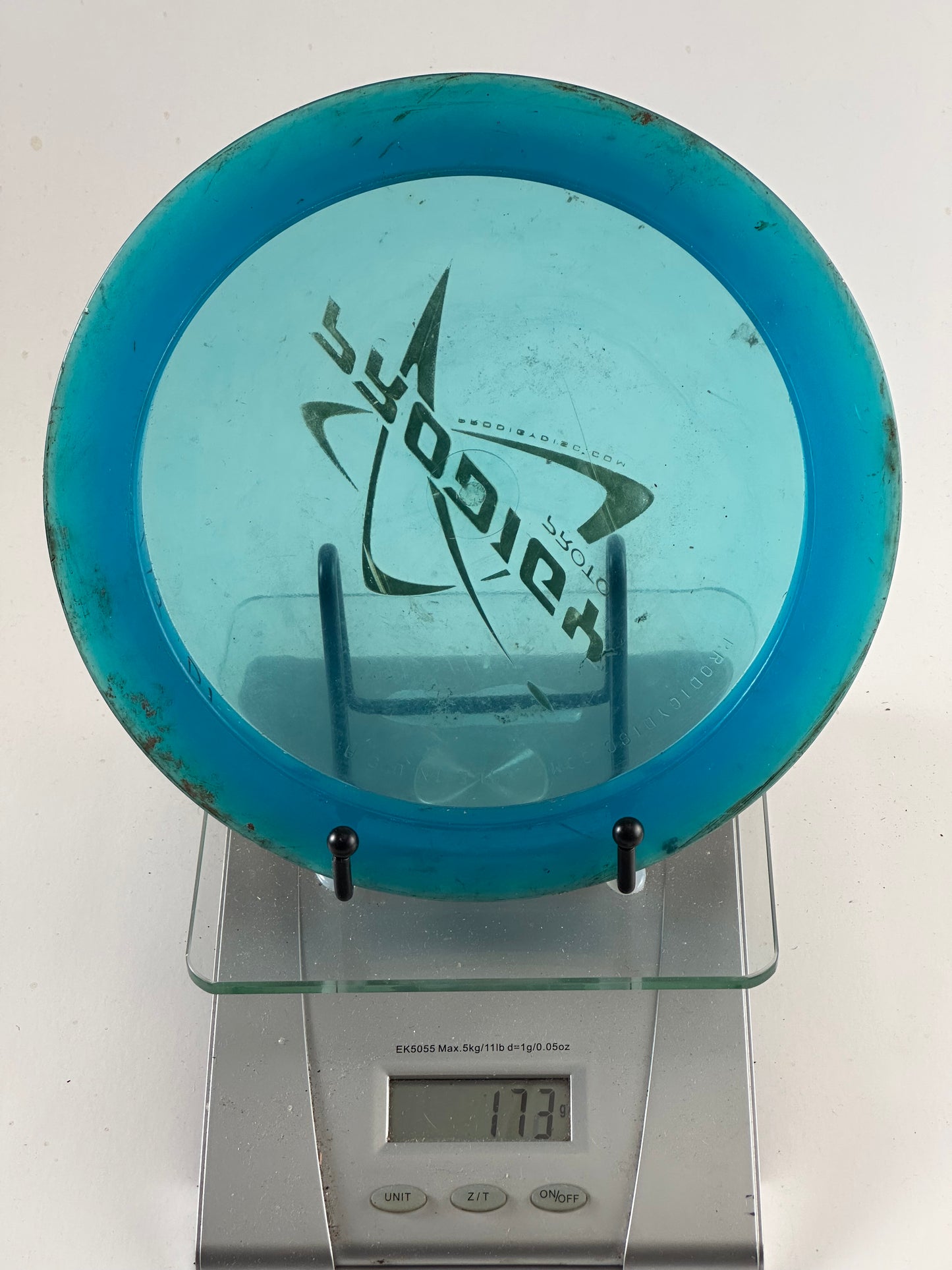 Prodigy D1 400 Plastic Proto Stamp Distance Driver (173g) Transparent Blue