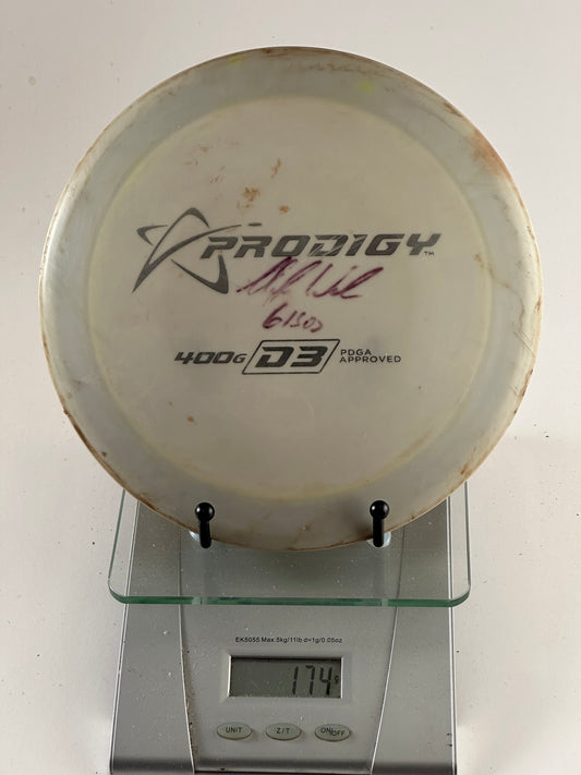 Prodigy D3 400G Distance Driver (White, Stock Stamp) 175g