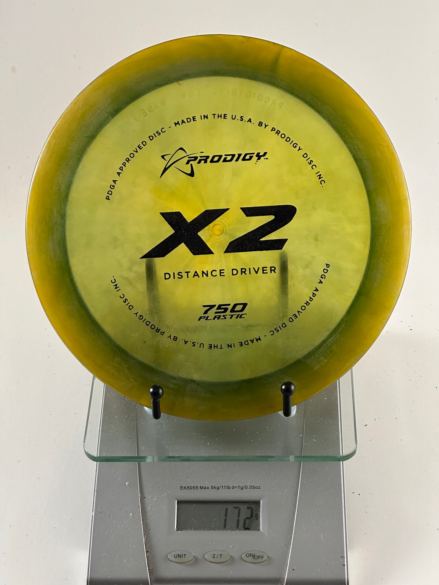 Prodigy X2 750 Distance Driver, Translucent Yellow w/ Black Stock Stamp
