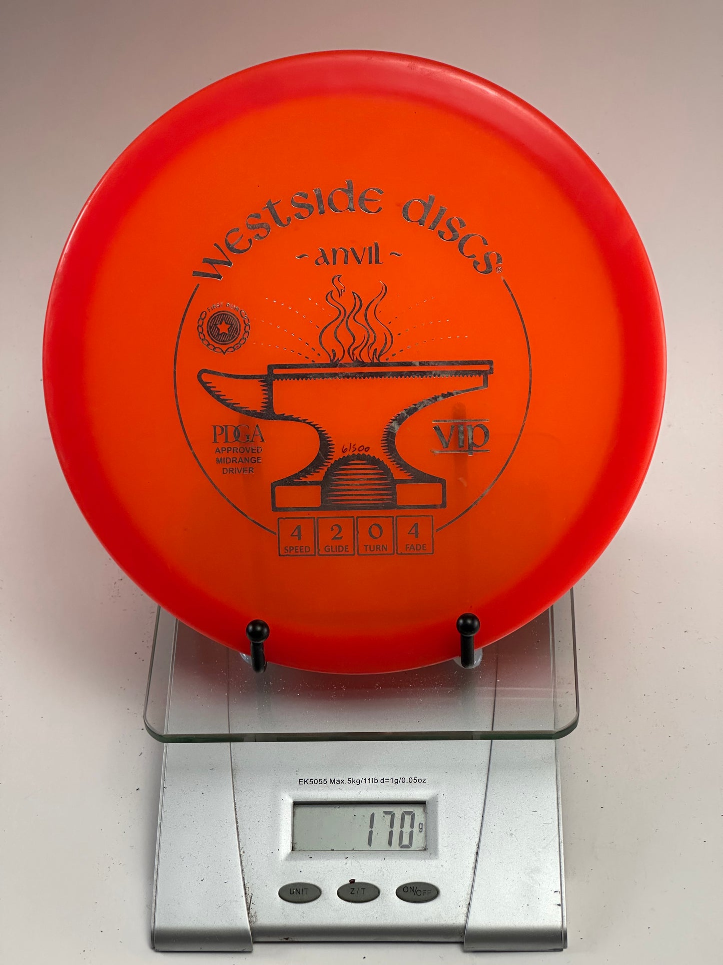 Westside Discs VIP Anvil – Orange w/ Silver Anvil Stamp