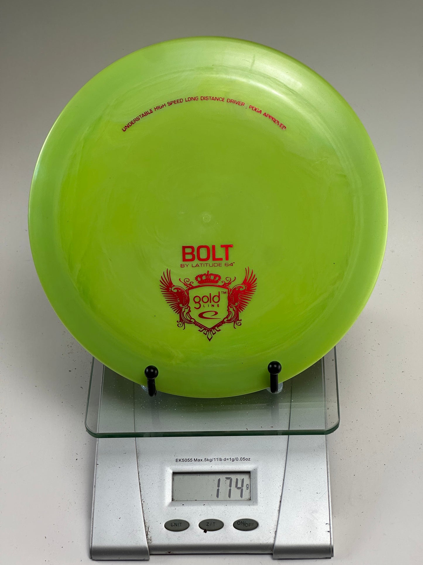Latitude 64 Bolt Gold Line Distance Driver - Yellow-Green w/ Red Stamp