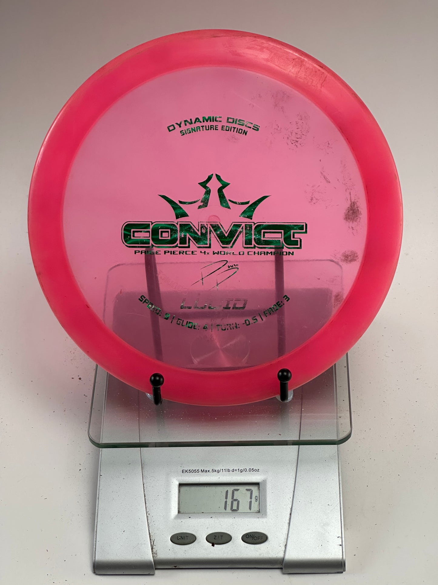 Dynamic Discs Lucid Convict Paige Pierce Signature — Pink Transparent