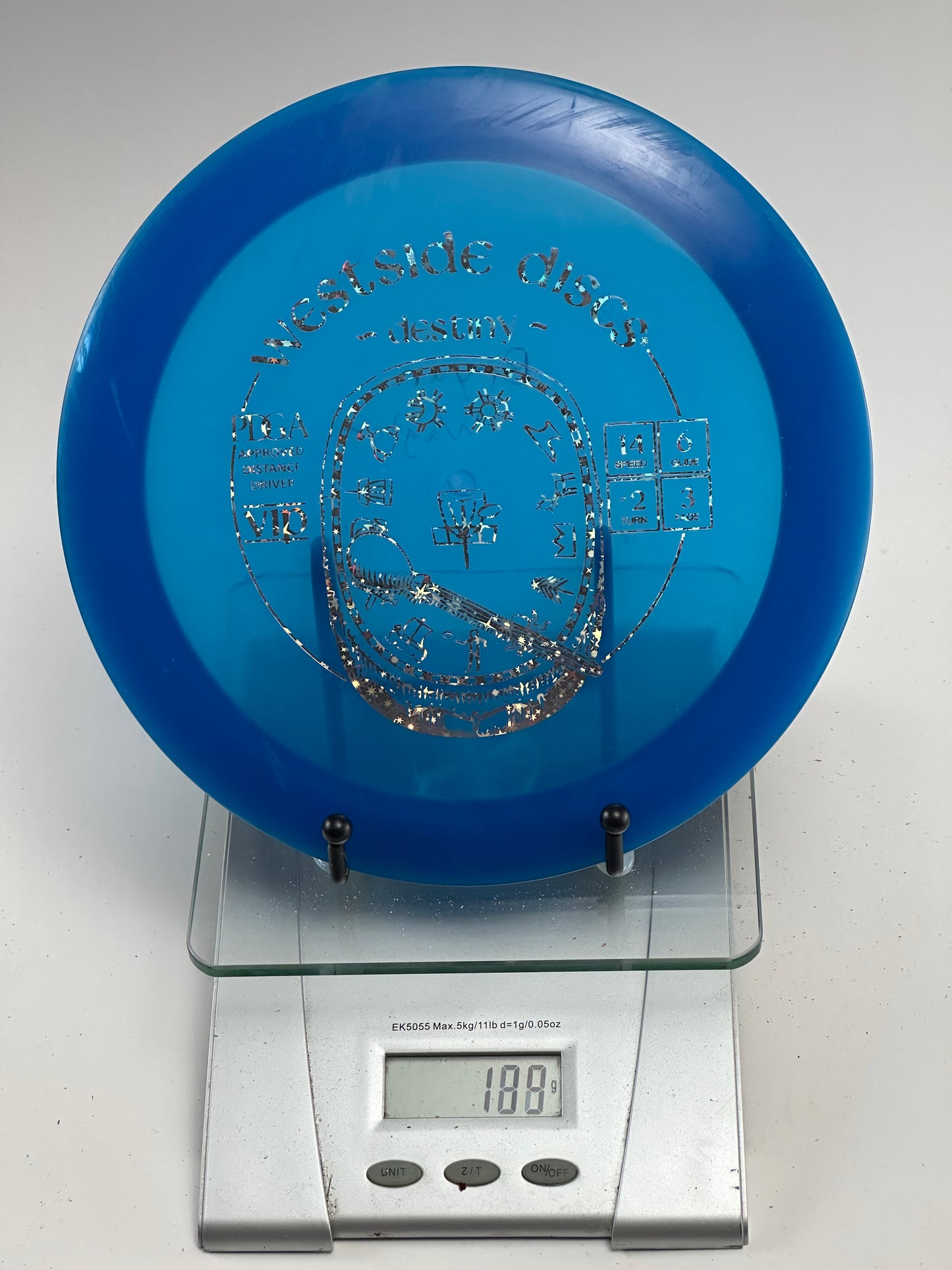 Westside Destiny VIP Distance Driver (Transparent Blue, Silver Stamp)