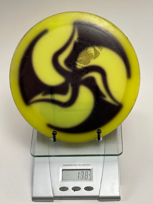 Trilogy Lucid Enforcer Overstable Distance Driver (Swirl Dye, White Dog Stamp)