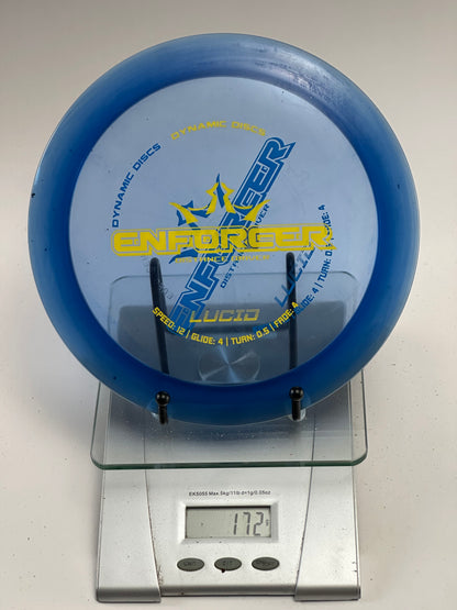 Dynamic Discs Lucid Enforcer Distance Driver (Blue Rim/Clear Center)