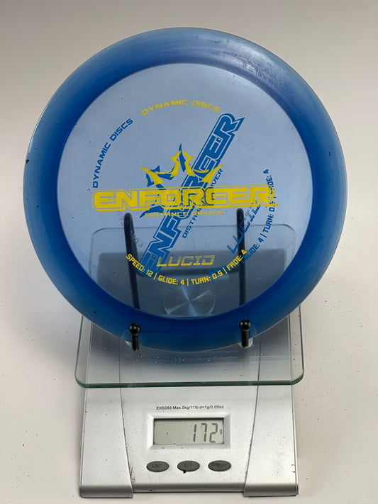 Dynamic Discs Lucid Enforcer Distance Driver (Blue Rim/Clear Center)