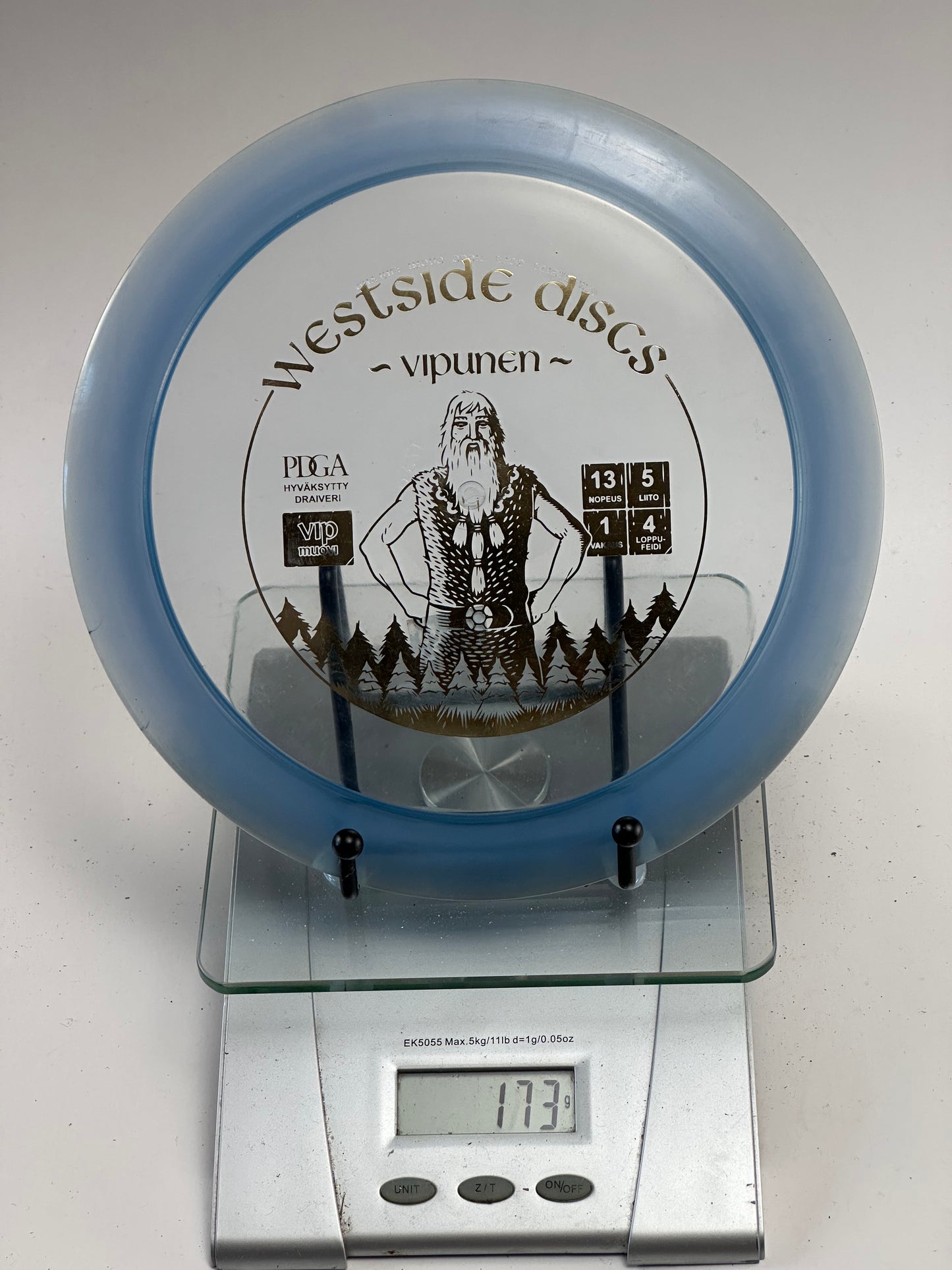 Westside Giant VIP Distance Driver, Transparent Blue w/ Gold Foil Stamp