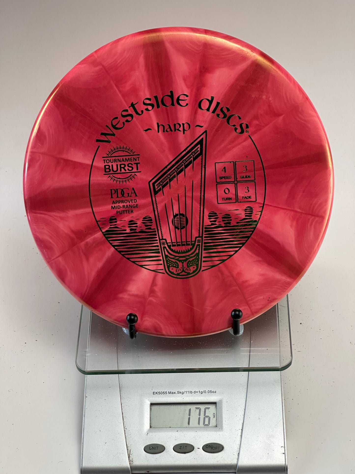 Westside Tournament Burst Harp – Red Swirl Approach Putter (176g)