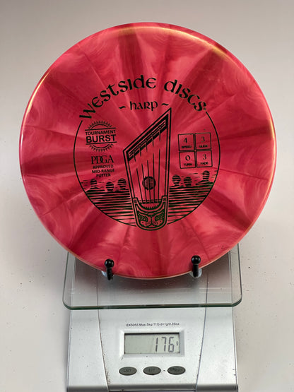 Westside Tournament Burst Harp – Red Swirl Approach Putter (176g)