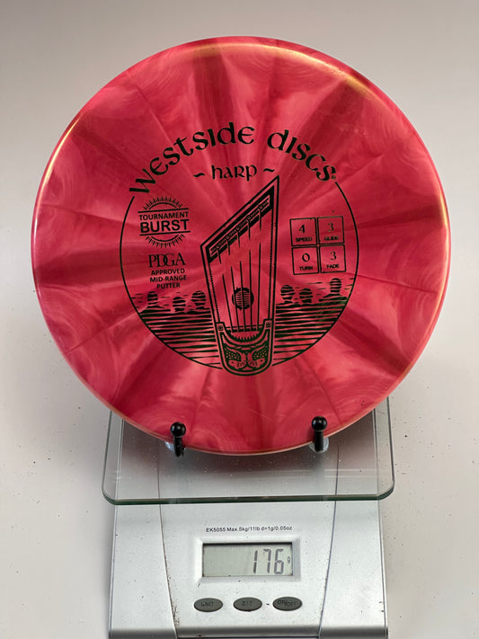 Westside Tournament Burst Harp – Red Swirl Approach Putter (176g)