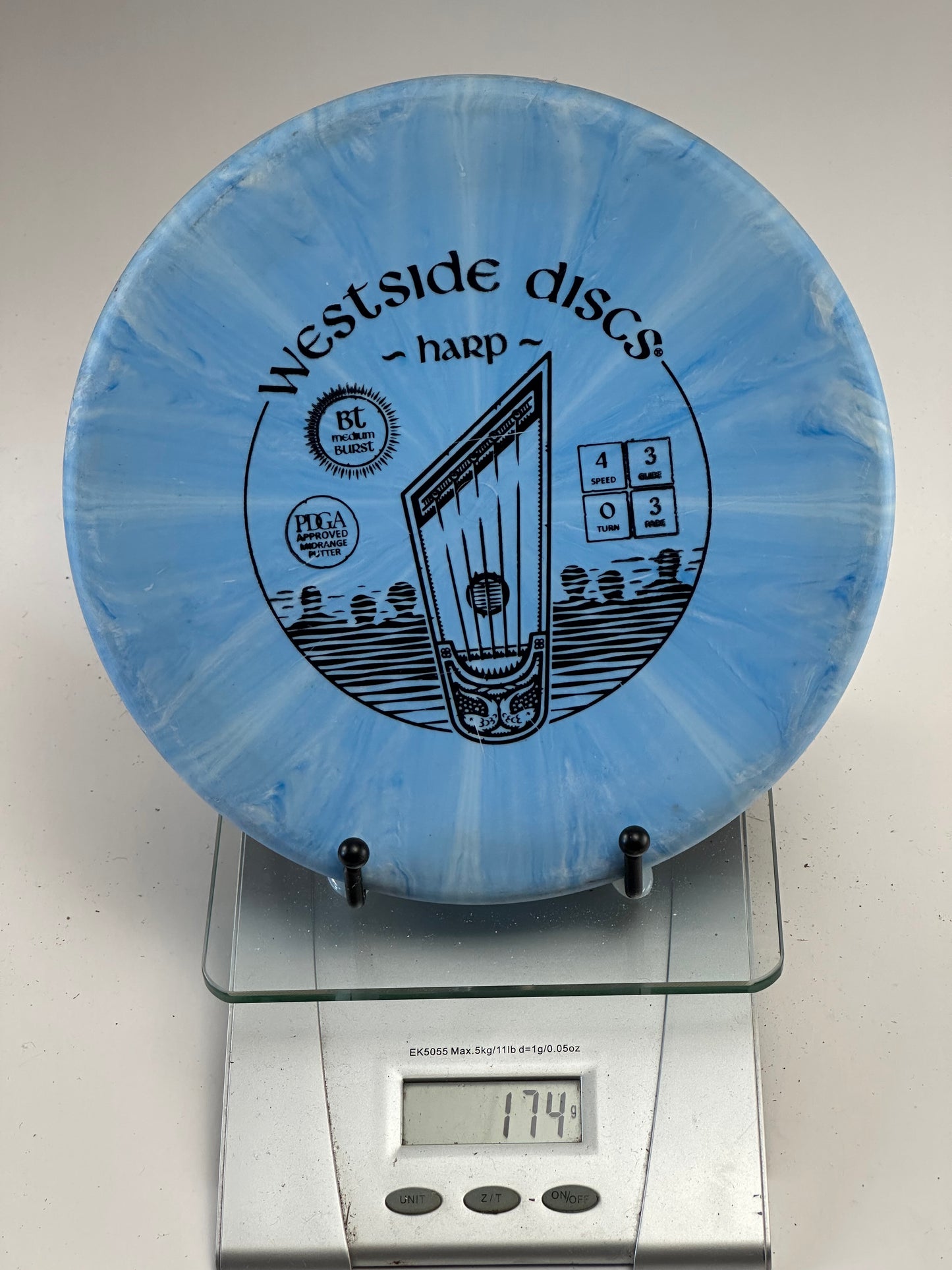 Westside Harp BT Medium Burst Putter - Blue Swirl