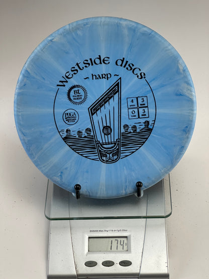 Westside Harp BT Medium Burst Putter - Blue Swirl