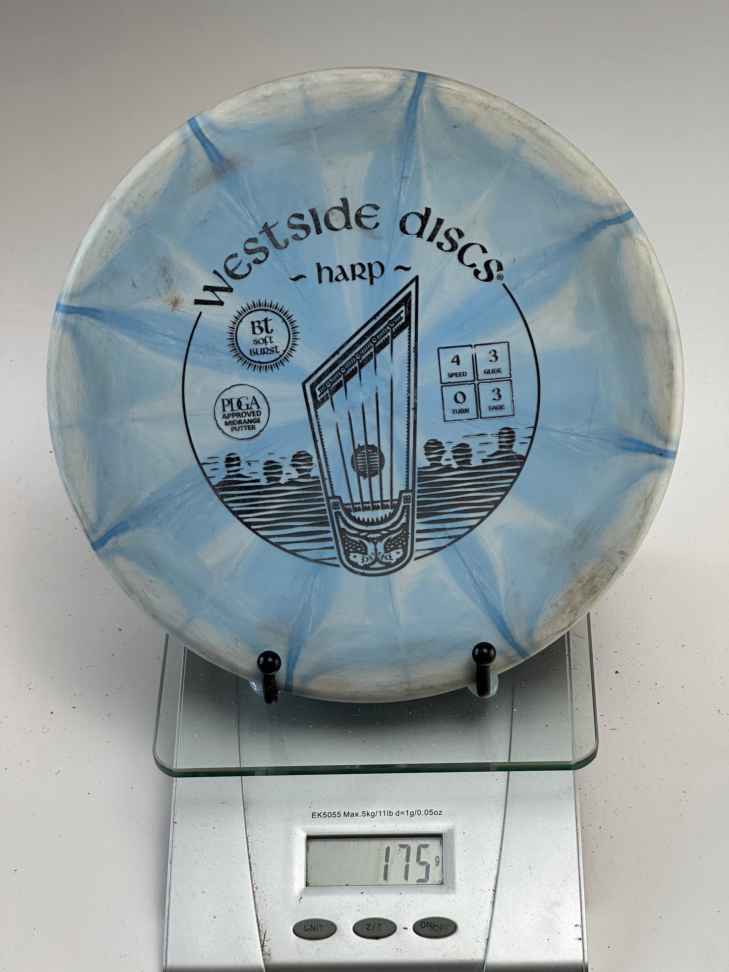 Westside Harp BT Soft Burst Putter – Light Blue Swirl (Inked)