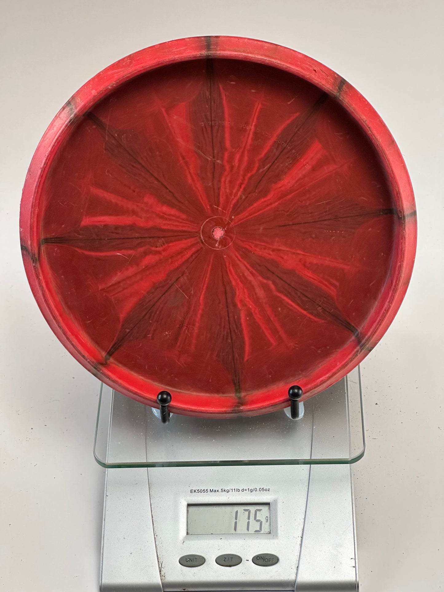 Westside Harp BT Hard Burst Putter - Red/Black Swirl, Silver Stamp