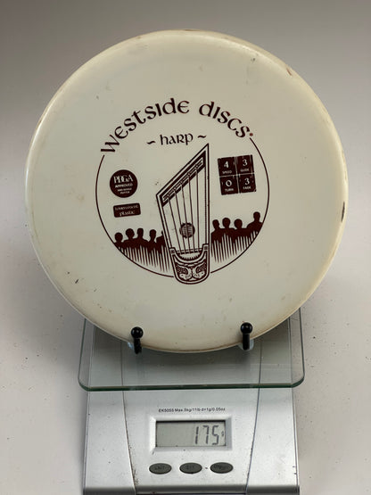 Westside Harp – Tournament Plastic Putter – White w/ Brown Stamp