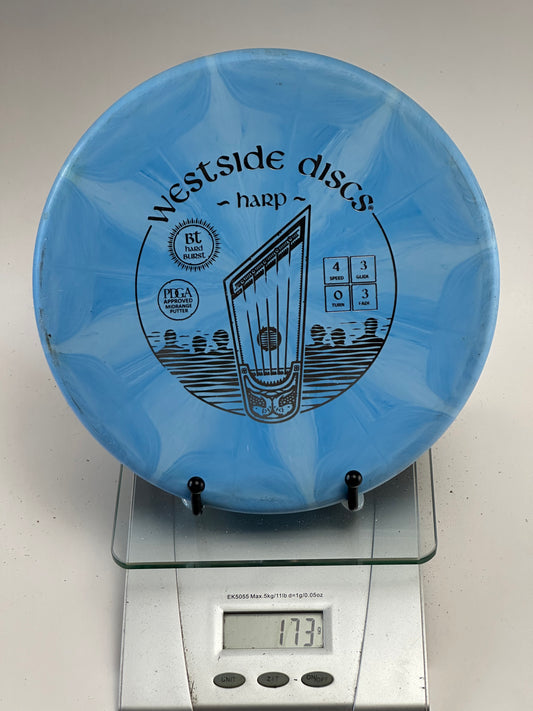 Westside Harp BT Hard Burst Putter - Blue Swirl w/ Black Stamp