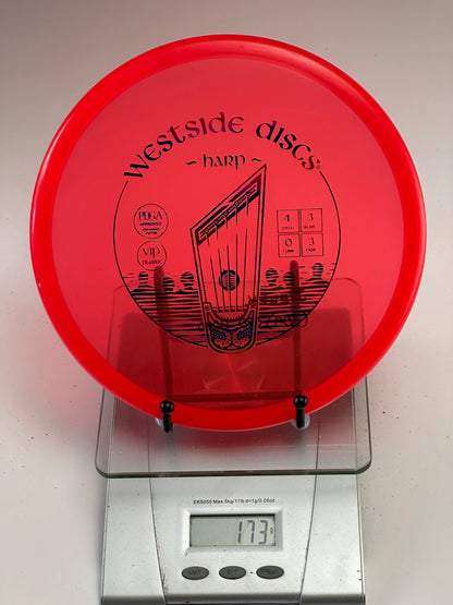 Westside Discs VIP Harp Putter – Transparent Red w/ Black Stamp