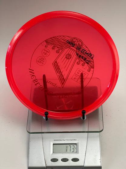 Westside Discs VIP Harp Putter – Transparent Red w/ Black Stamp