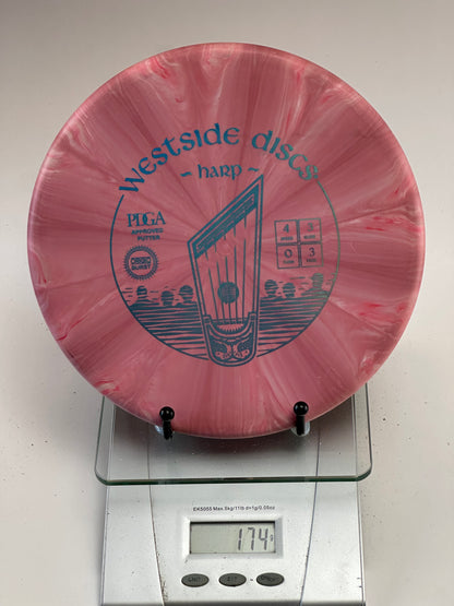 Westside Harp Origio Burst Approach Disc - Pink Swirl w/ Blue Stamp