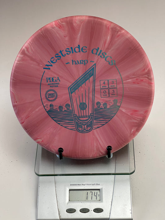Westside Harp Origio Burst Approach Disc - Pink Swirl w/ Blue Stamp