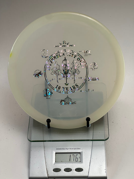 Dynamic Discs Lucid Glow Justice (Jefferson City Open 10 Years) - White