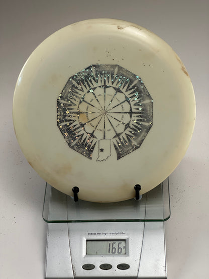 Trilogy River Gold Line White Disc Golf Disc w/ Event Stamp (Used)