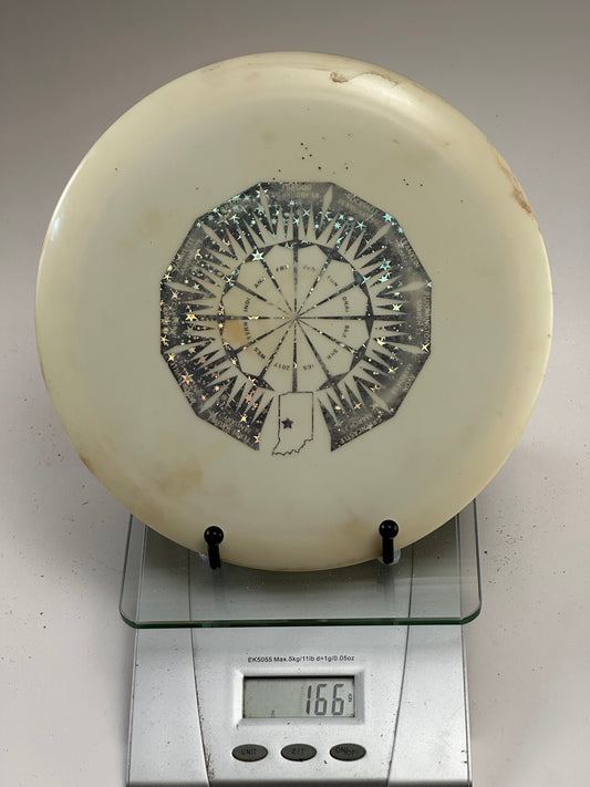 Trilogy River Gold Line White Disc Golf Disc w/ Event Stamp (Used)