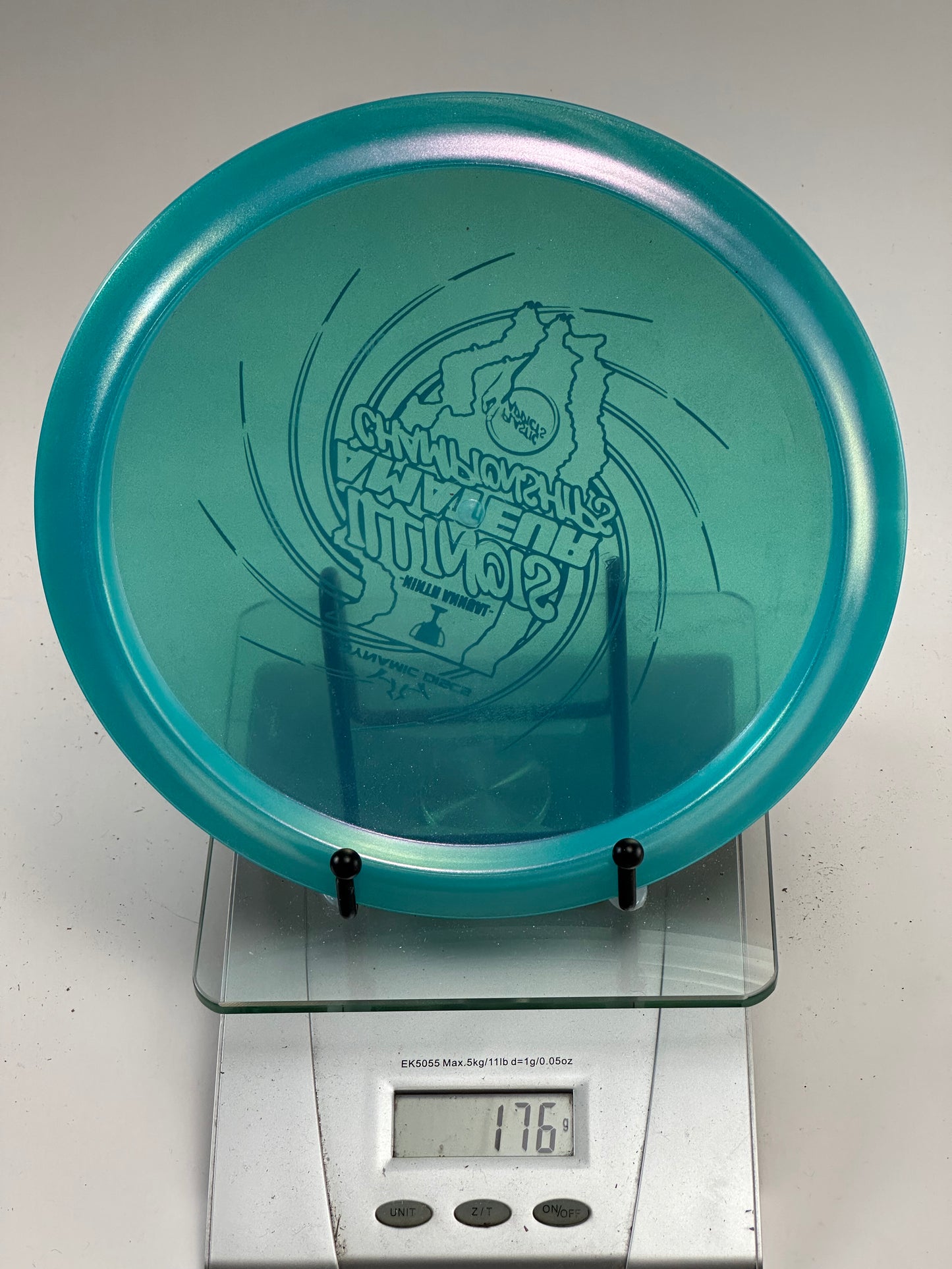 Dynamic Discs River Opto Line Blue/Teal – Illinois Amateur Championships Stamp