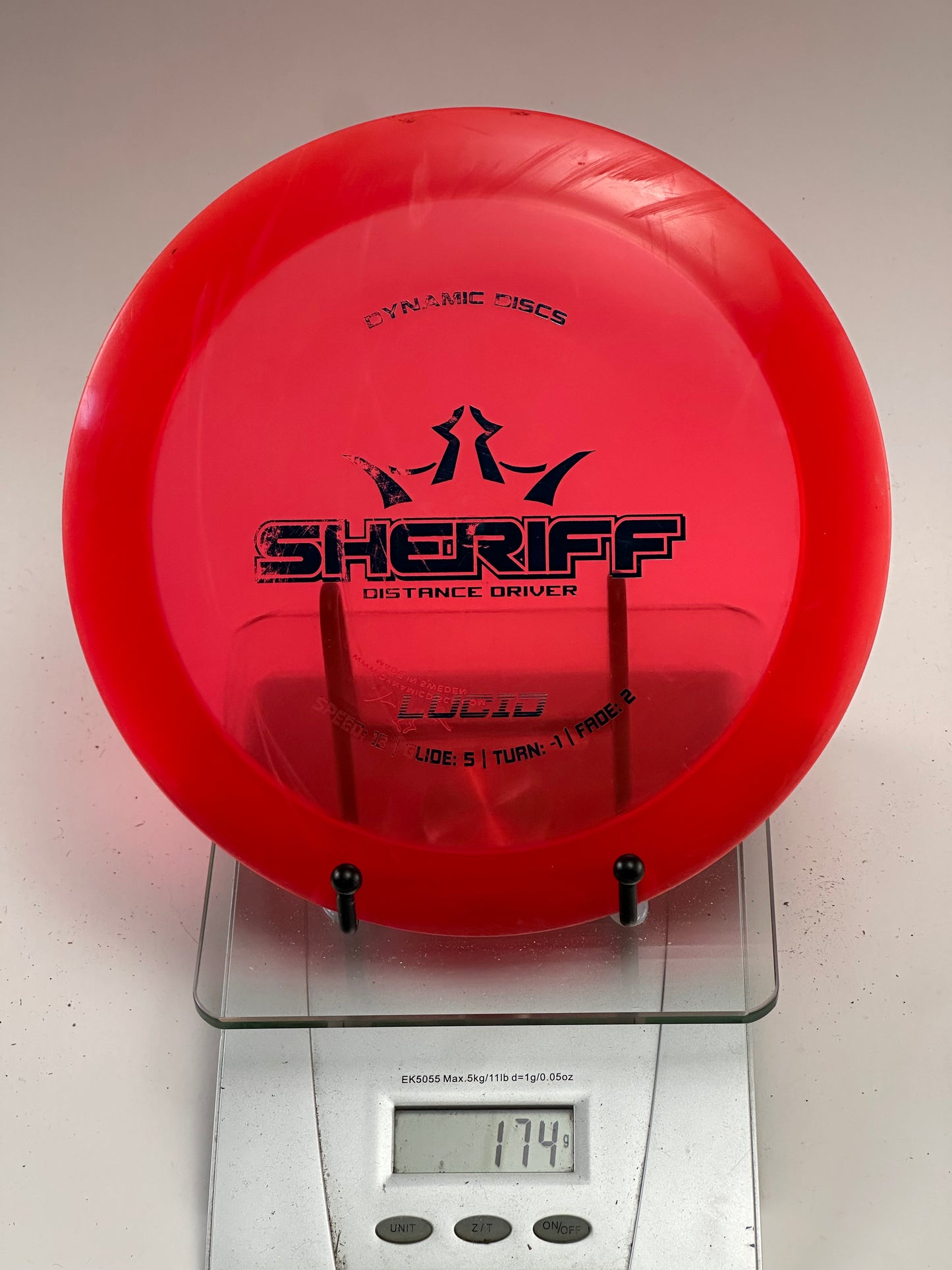 Dynamic Discs Lucid Sheriff Distance Driver - Red (Used)