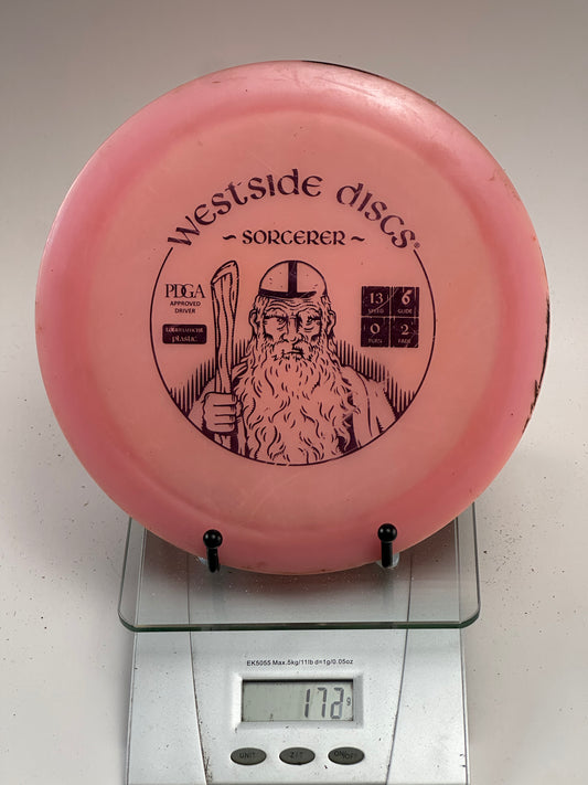 Westside Sorcerer Tournament Plastic Distance Driver, Pink Opaque