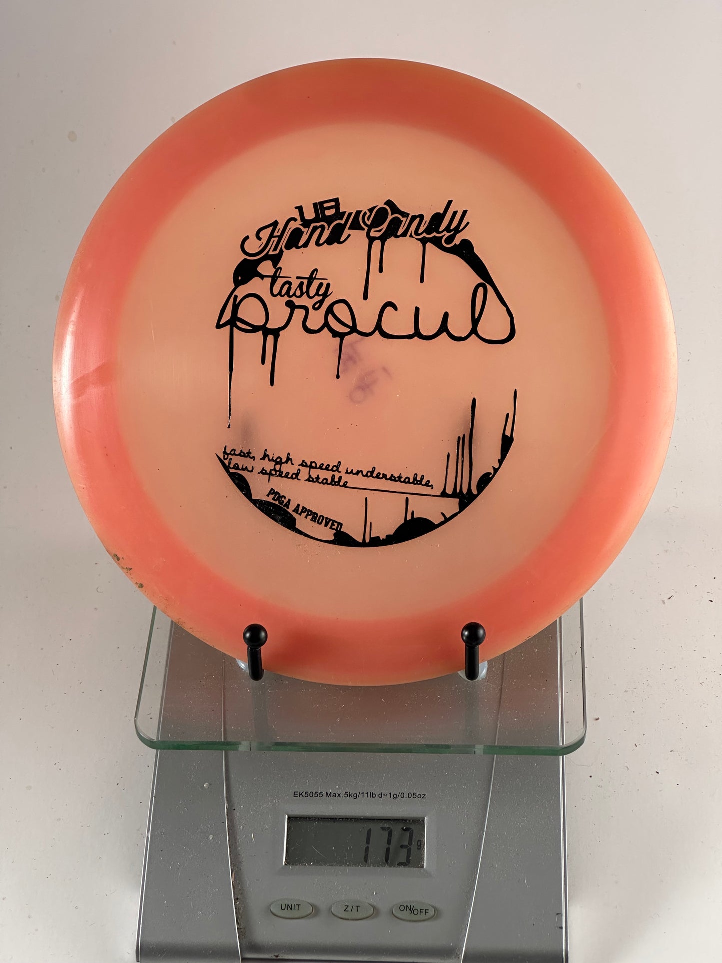 UB Discs Procul Ethereal Distance Driver, Translucent Peach/Orange, Black Drip Stamp